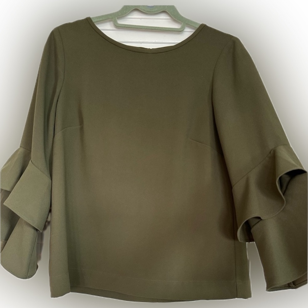 J Crew Tiered Bell-Sleeve Top